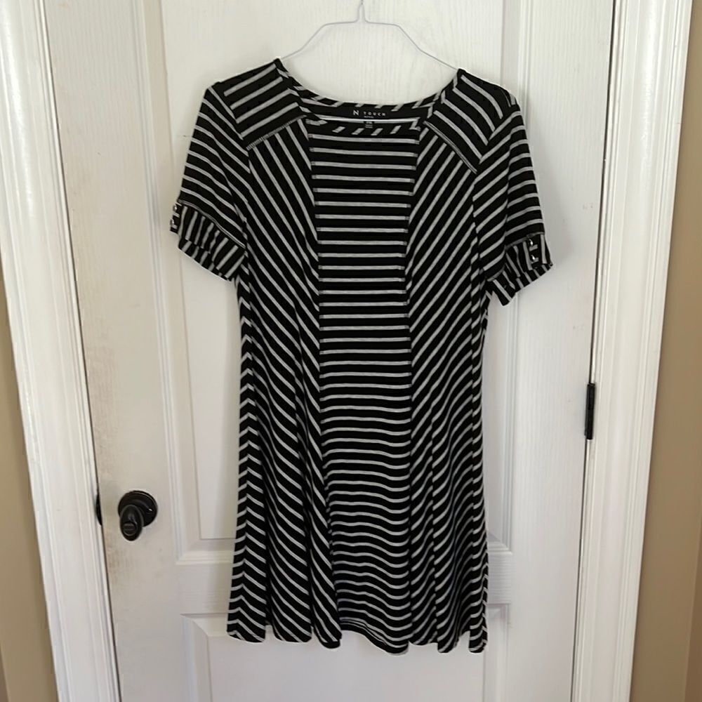 N Touch Black and White Flattering Dress